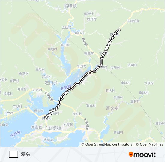 公交淳安-潭头方向路的线路图