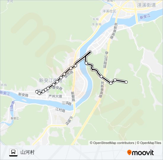 新安江-山河村 bus Line Map