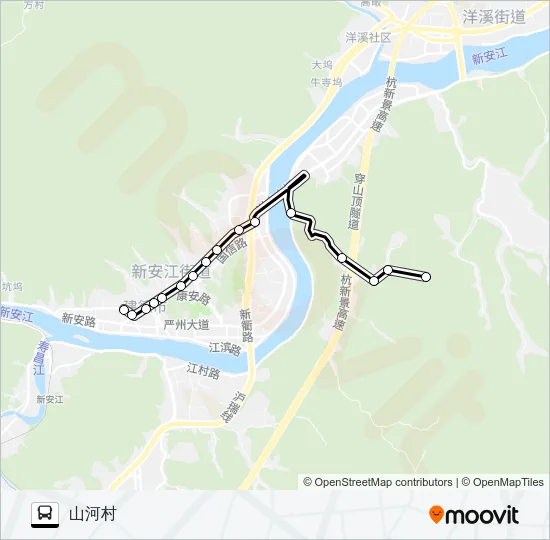 新安江-山河村 Bus Line Map