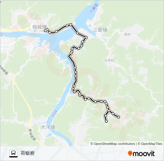建德梅城-洋尾下程 Bus Line Map