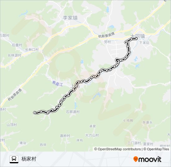 公交建德大同-上马方向路的线路图