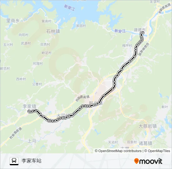 建德新安江-李家 Bus Line Map