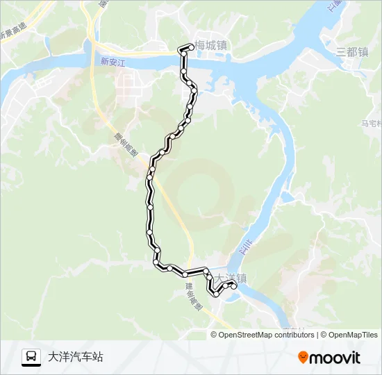 建德梅城-大洋 Bus Line Map