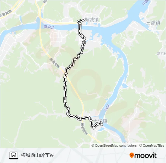 建德梅城-大洋 Bus Line Map