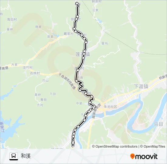 新安江-和溪 Bus Line Map