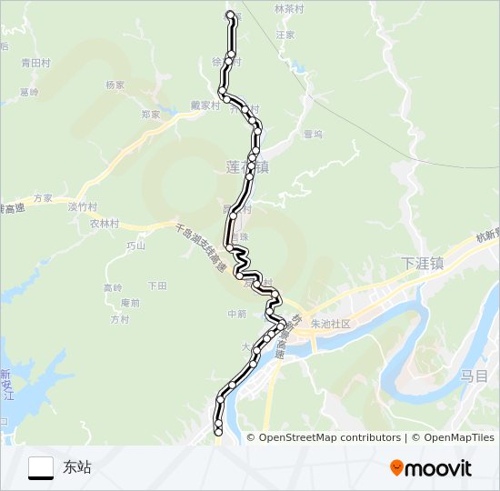 公交新安江-和溪路的线路图