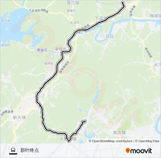 建德高铁站-新叶 Bus Line Map