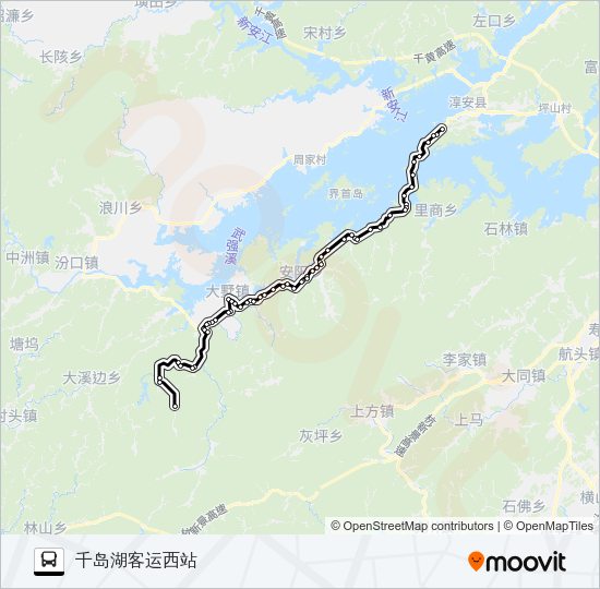 公交淳安-铜山路的线路图