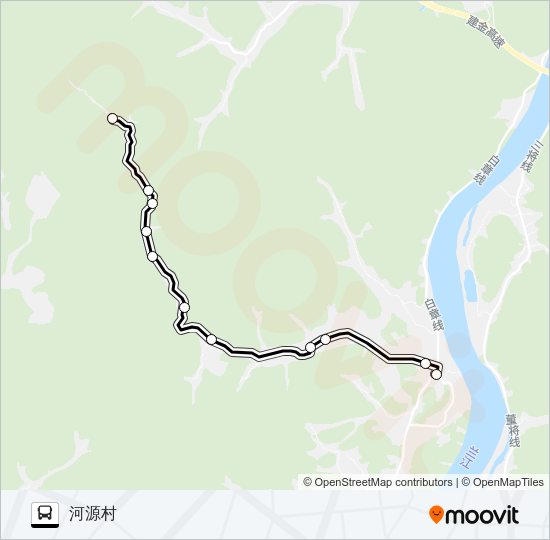 公交建德三河-河源路的线路图