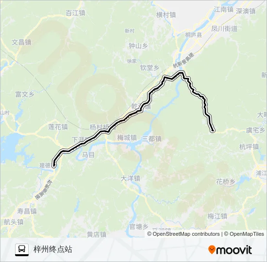 建德新安江-梓州 Bus Line Map