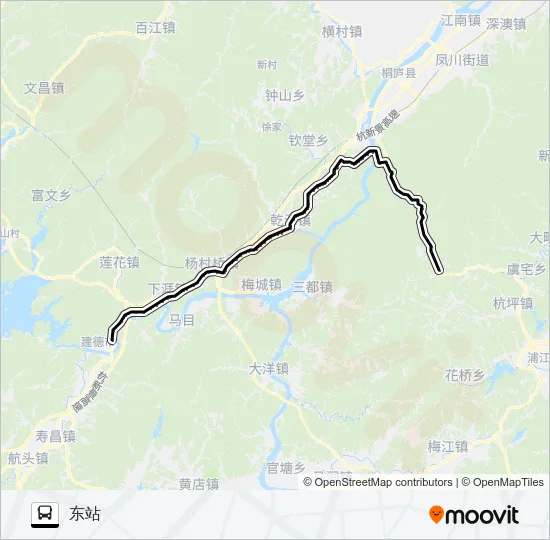 建德新安江-梓州 Bus Line Map