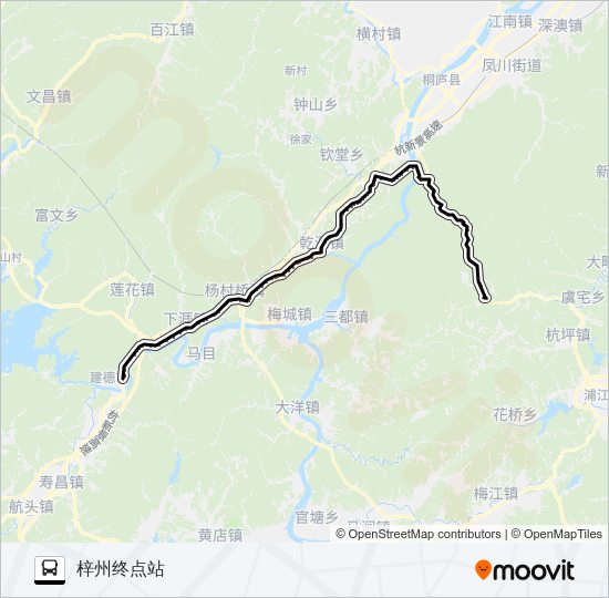 公交建德新安江-梓州路的线路图