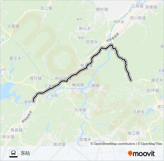 公交建德新安江-梓州路的线路图