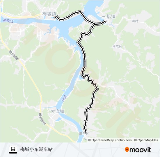 公交建德梅城-麻车路的线路图