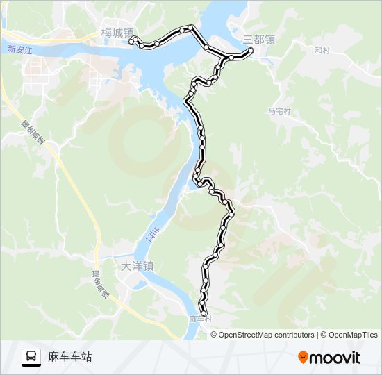 公交建德梅城-麻车路的线路图