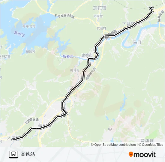 建德高铁站-大同 Bus Line Map