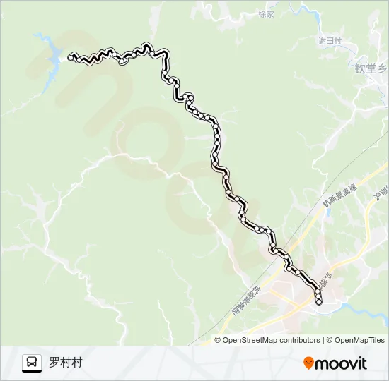 公交建德乾潭-罗村方向路的线路图