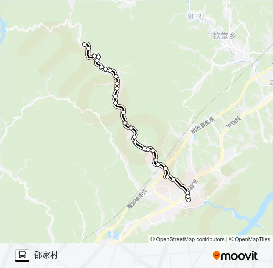 建德乾潭-罗村方向 Bus Line Map