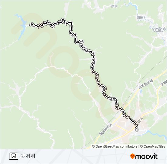 公交建德乾潭-罗村方向路的线路图