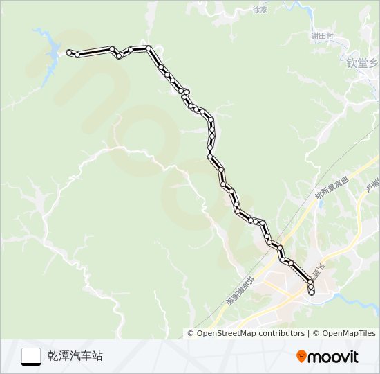 建德乾潭-罗村方向 bus Line Map