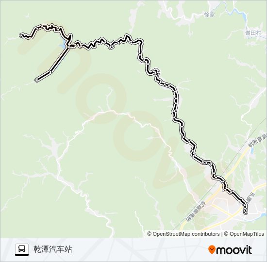 公交建德乾潭-罗村方向路的线路图