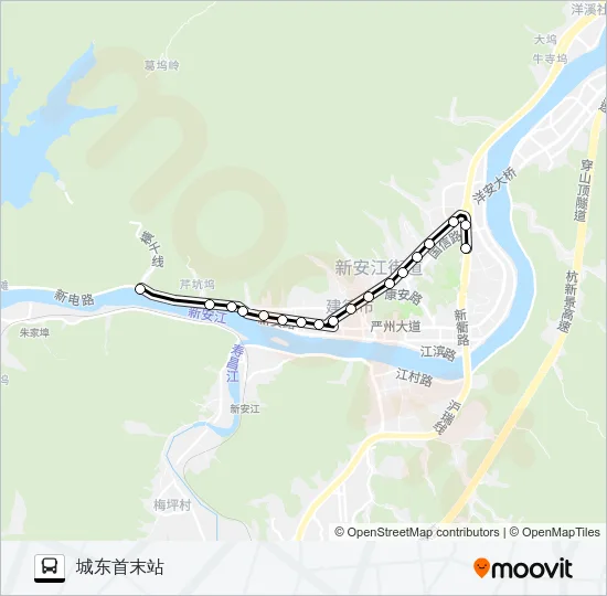 公交建德1区间路的线路图