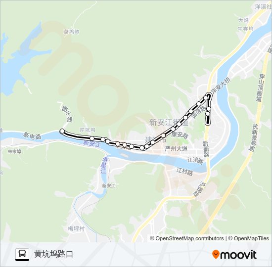 公交建德1区间路的线路图