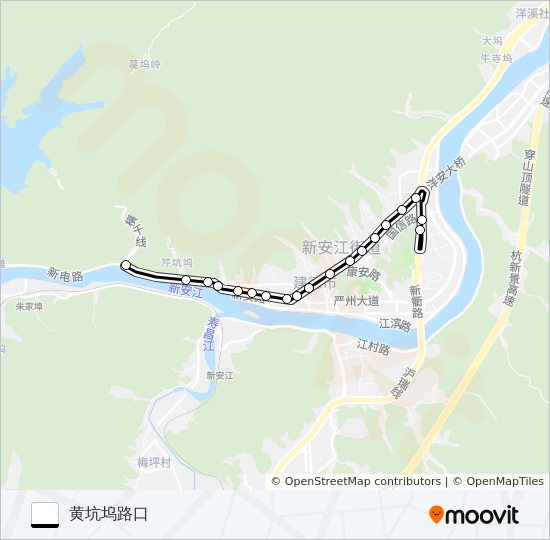 公交建德1区间路的线路图