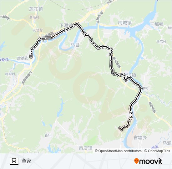 公交新安江-三河路的线路图