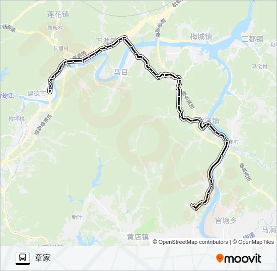 公交新安江-三河路的线路图