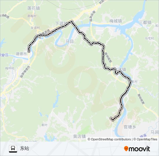 新安江-三河 bus Line Map