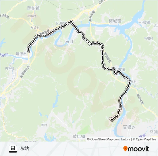 新安江-三河 Bus Line Map