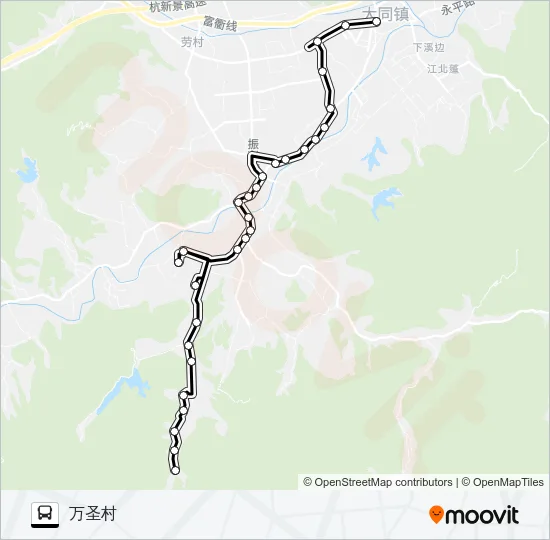 公交建德大同-万圣路的线路图