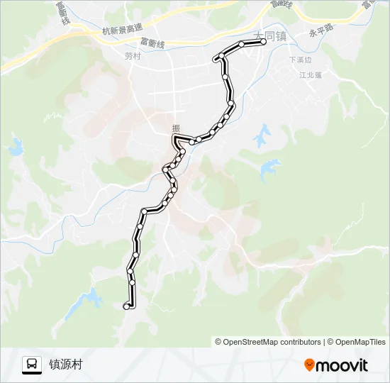 公交建德大同-万圣路的线路图