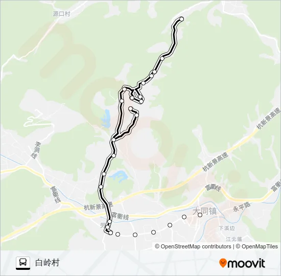 建德大同-白岭 Bus Line Map