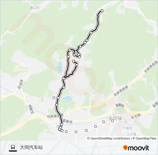 建德大同-白岭 Bus Line Map