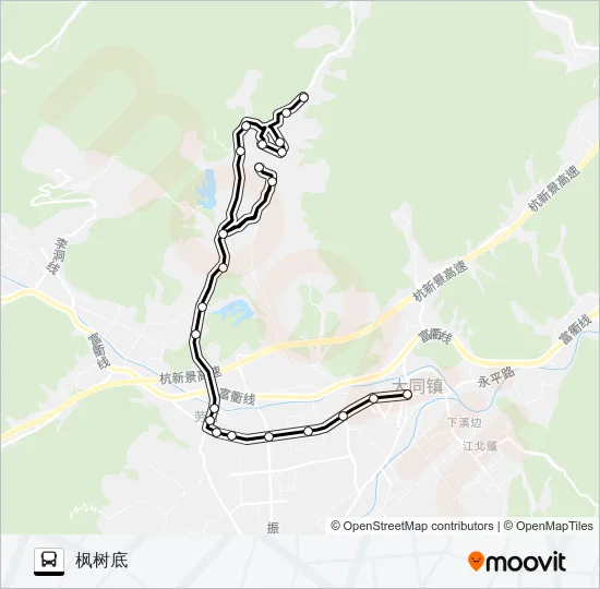 建德大同-白岭 Bus Line Map