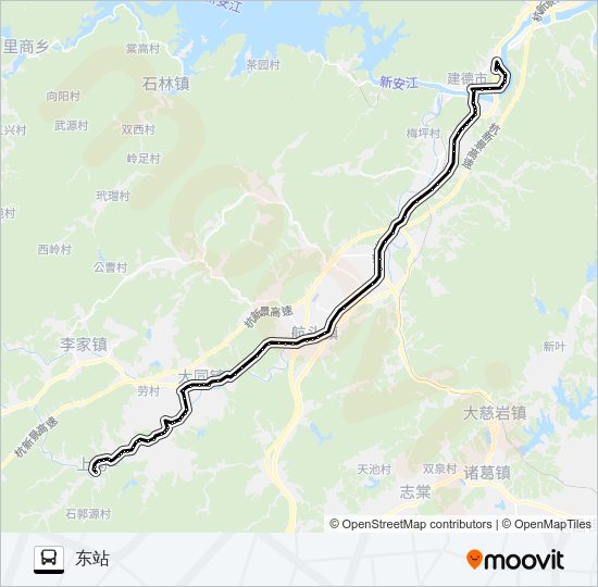 公交建德上马-新安江路的线路图