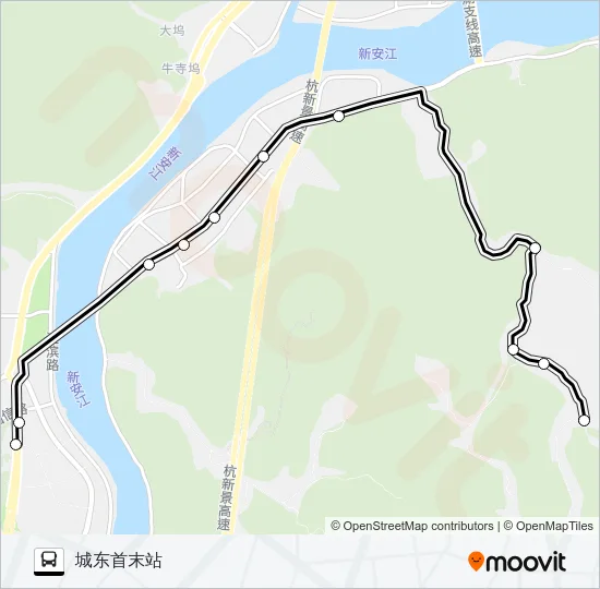 新安江-团结村 Bus Line Map