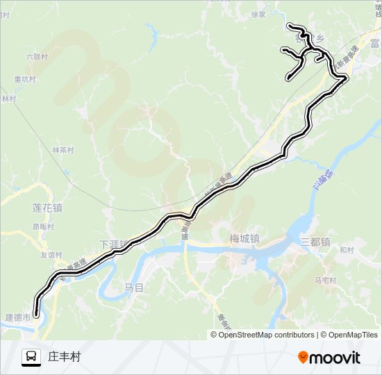公交新安江-钦堂路的线路图