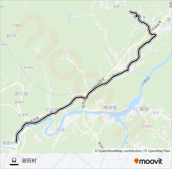 公交新安江-钦堂路的线路图