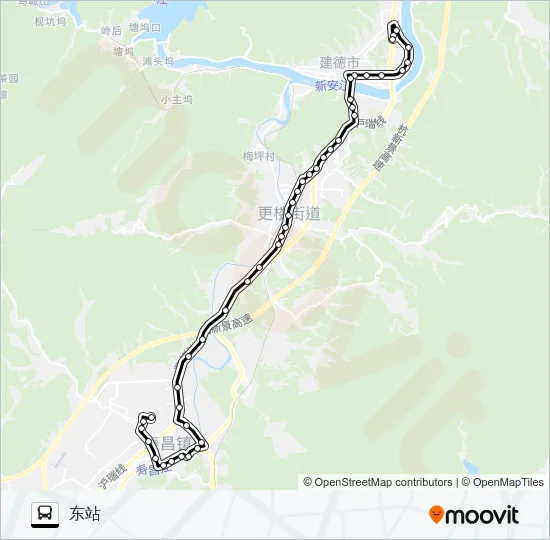 东站-寿昌温泉 Bus Line Map