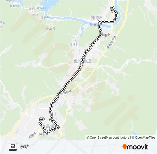 东站-寿昌温泉 bus Line Map
