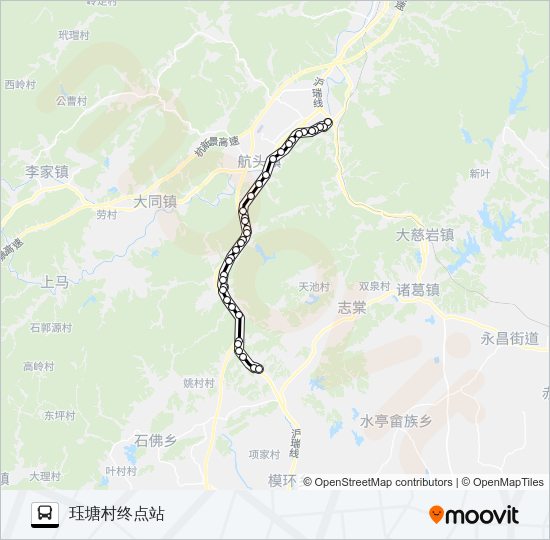 公交寿昌-大店口路的线路图