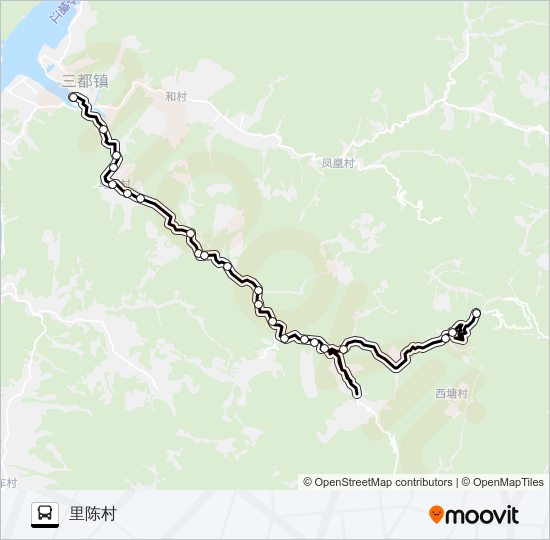 公交建德三都-里陈路的线路图