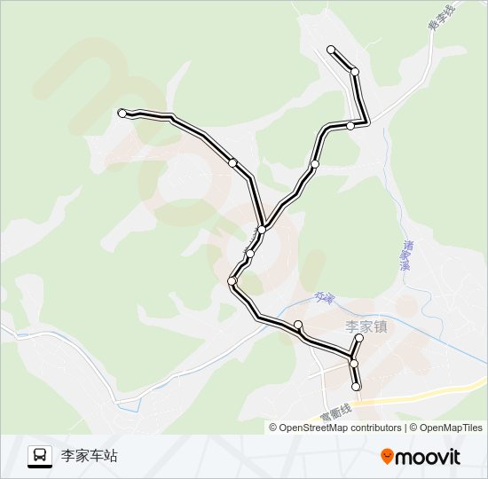公交建德李家-新桥路的线路图