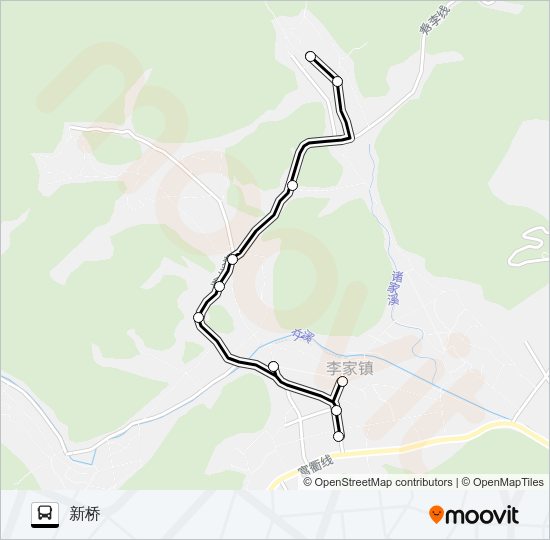 公交建德李家-新桥路的线路图