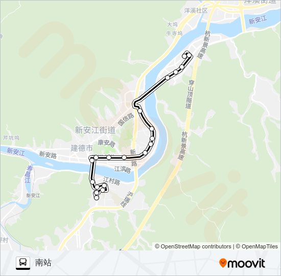 公交建德12路的线路图