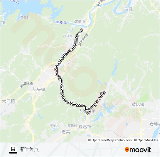 建德南站-新叶 Bus Line Map