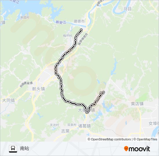 建德南站-新叶 bus Line Map